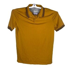 Shaquille O'Neal Mens Yellow Black Striped Everyday Comfort Polo Shirt Size XL